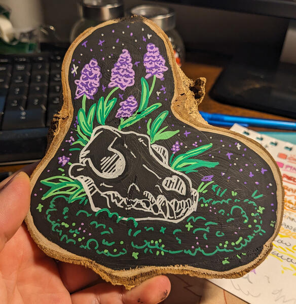 Wolf Skull and Lupines